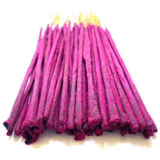 NATURAL ROSE Hand Rolled Incense, 20, 50 or 100 sticks. Hand Wrapped in Recycled Paper, High Quality 60-90 min Burn Time